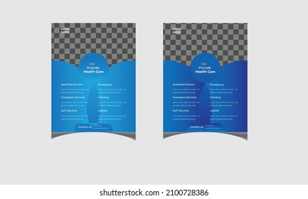 Medical flyer template vector design