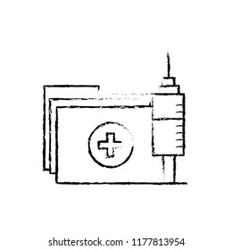 medical folder file and syringe care