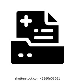 medical folder glyph icon. vector icon for your website, mobile, presentation, and logo design.