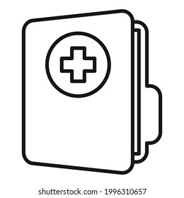 Medical folder icon. Outline Medical folder vector icon for web design isolated on white background