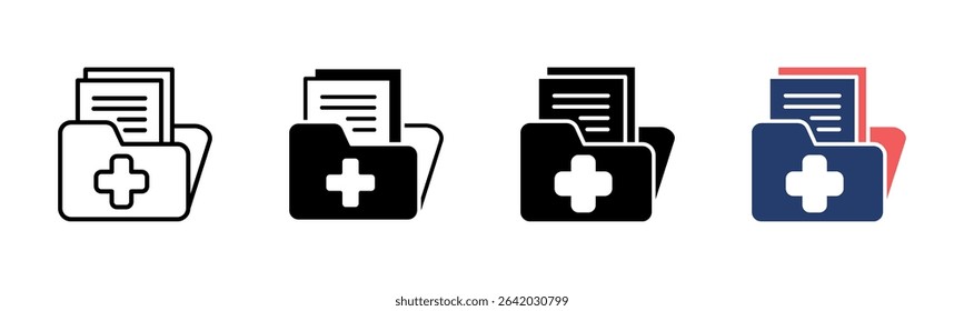 Medical Folder icon sheet multiple style collection