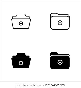 Medical Folder ícone folha coleção de estilo múltiplo Vetor ilustração, eps10.
