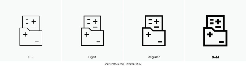 medical folder icon. Thin, Light Regular And Bold style design isolated on white background