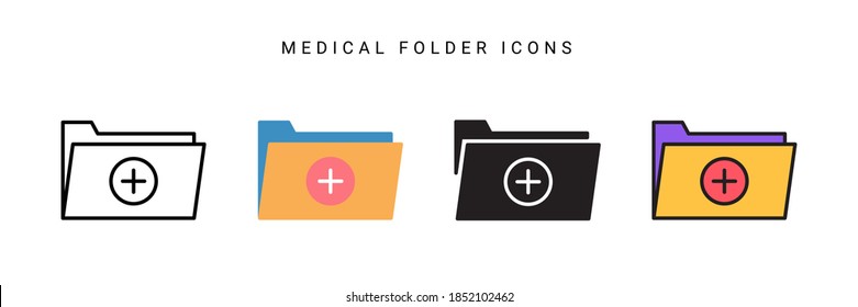 medical folder icon vector with different style design. isolated on white background