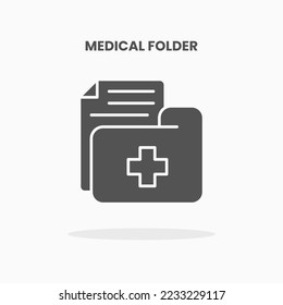 Medical Folder icon vector illustration glyph style. Great used for web, app, digital product, presentation, UI and many more.