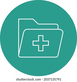 Medizinisches Ordner-Symbol, Vektorbild. Kann auch für Web-Apps, mobile Apps und Printmedien verwendet werden.