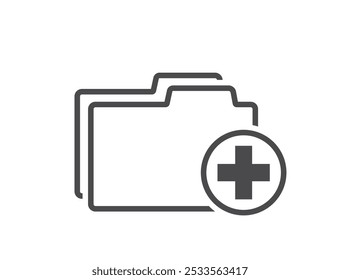 Medical folder line icon. Patient card symbol. Isolated vector image in simple style