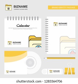 Medical folder  Logo, Calendar Template, CD Cover, Diary and USB Brand Stationary Package Design Vector Template