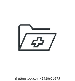 Medical folder record file document medicine icon, vector illustration