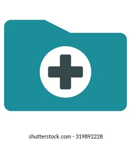 Medical Folder vector icon. Style is bicolor flat symbol, soft blue colors, rounded angles, white background.