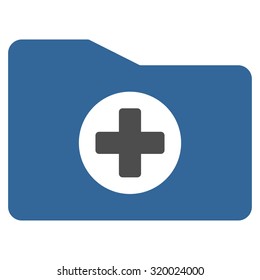 Medical Folder vector icon. Style is bicolor flat symbol, cobalt and gray colors, rounded angles, white background.