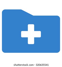 Medical Folder vector icon. Style is flat symbol, cobalt color, rounded angles, white background.