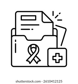 Medical Folder  vector outline icon. EPS 10 file