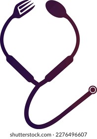 Medical food vector logo template. This design use stethoscope symbol. Suitable for health.