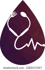 Medical food vector logo template. This design use stethoscope symbol. Suitable for health.