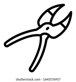 Medical forceps icon. Outline medical forceps vector icon for web design isolated on white background
