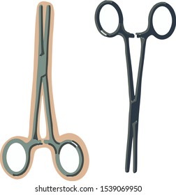 medical forceps vector icon. sticker