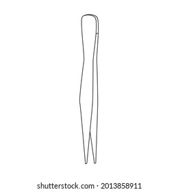 Medical forceps vector outline icon. Vector illustration clamp on white background. Isolated outline illustration icon of medical forceps.