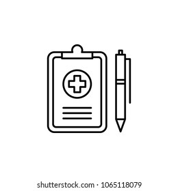 medical form and pen icon. Element of medicine for mobile concept and web apps. Thin line  icon for website design and development, app development. Premium icon on white background