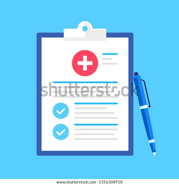 Medical Form Medical Report Clipboard Cross Stock Vector Royalty Free 1356308918