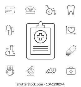 Medical forms, medical certificate icon. Detailed set of medicine outline icons. Premium quality graphic design icon. One of the collection icons for websites, web design, mobile on white background