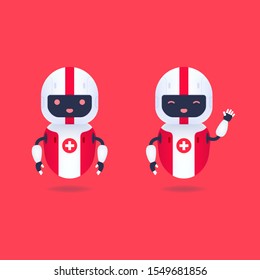 Medical friendly robot character. Cute and smile AI robot.