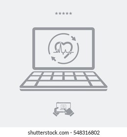 Medical full assistance online - Vector flat icon