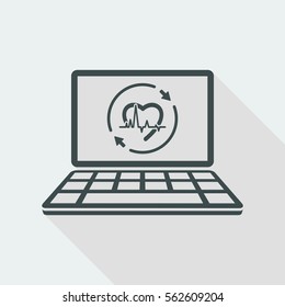Medical full assistance online - Vector flat icon