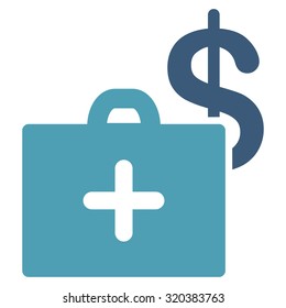 Medical Fund vector icon. Style is bicolor flat symbol, cyan and blue colors, rounded angles, white background.