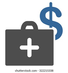 Medical Fund vector icon. Style is bicolor flat symbol, cobalt and gray colors, rounded angles, white background.