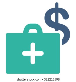 Medical Fund vector icon. Style is bicolor flat symbol, cobalt and cyan colors, rounded angles, white background.