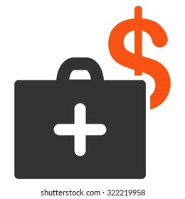 Medical Fund vector icon. Style is bicolor flat symbol, orange and gray colors, rounded angles, white background.