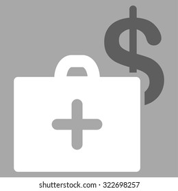 Medical Fund vector icon. Style is bicolor flat symbol, dark gray and white colors, rounded angles, silver background.