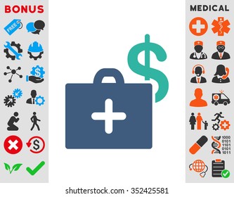 Medical Fund vector icon. Style is bicolor flat symbol, cobalt and cyan colors, rounded angles, white background.