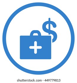 Medical Fund vector icon. Style is flat circled symbol, cobalt color, rounded angles, white background.