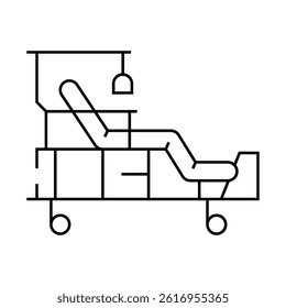 medical furniture line icon vector. medical furniture sign. isolated contour symbol black illustration