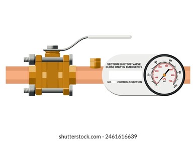 Medical gas Shut Off Valve panel, Hospital Area Valve Box Combined with Medical Gas Alarm System. Flat design.