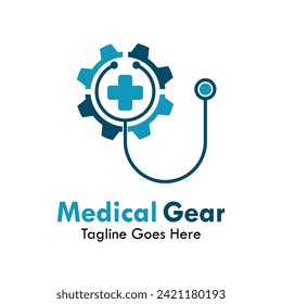 Medical gear design logo template illustration