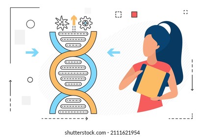 Medical genetic testing dna structure research diagnose. Organic chemical molecular complex information