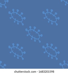 Medical Genetics. Seamless Vector. Abstract Different Kinds of Viruses. Bacteria and germs, Molecular structure Background. Control and antiseptic Backdrop.  Virus Illustration.