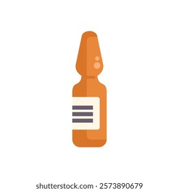 Medical glass ampoule containing orange liquid medicine, commonly used for injections or pharmaceutical purposes