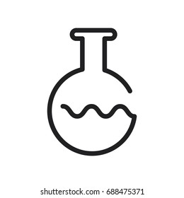 Medical glass vector icon. One line style