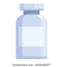 Medical glass vial with a blank label is shown, suggesting the potential for various medical treatments or vaccines