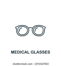 Medical Glasses icon. Line simple icon for templates, web design and infographics