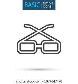 medical glasses simple line icon