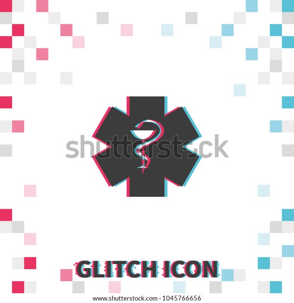 Medical Glitch Effect Vector Icon Ambulance Stock Vector (Royalty Free