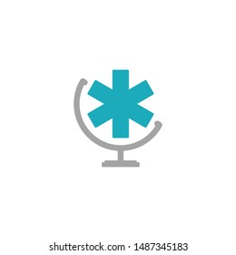 medical and globe icon medical logo concept