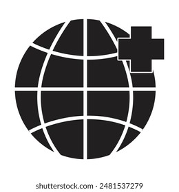 Medical globe icon vector on white background