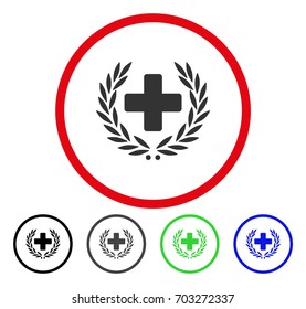 Medical Glory rounded icon. Vector illustration style is a flat iconic symbol inside a red circle, with black, gray, blue, green versions. Designed for web and software interfaces.