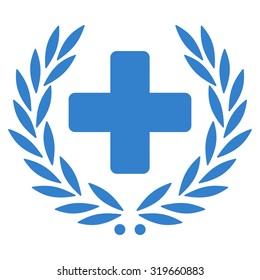 Medical Glory vector icon. Style is flat symbol, cobalt color, rounded angles, white background.